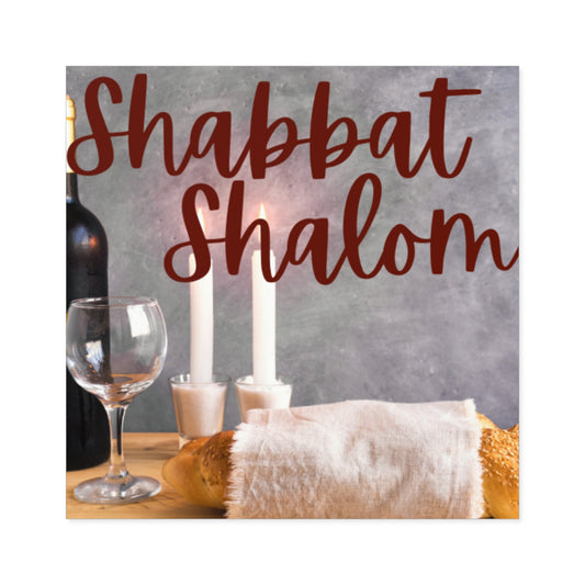 Shabbat Shalom Square Stickers, Jewish Home Decor, Celebration Stickers, Festival of Lights, Sabbath Decor, Spiritual Gifts