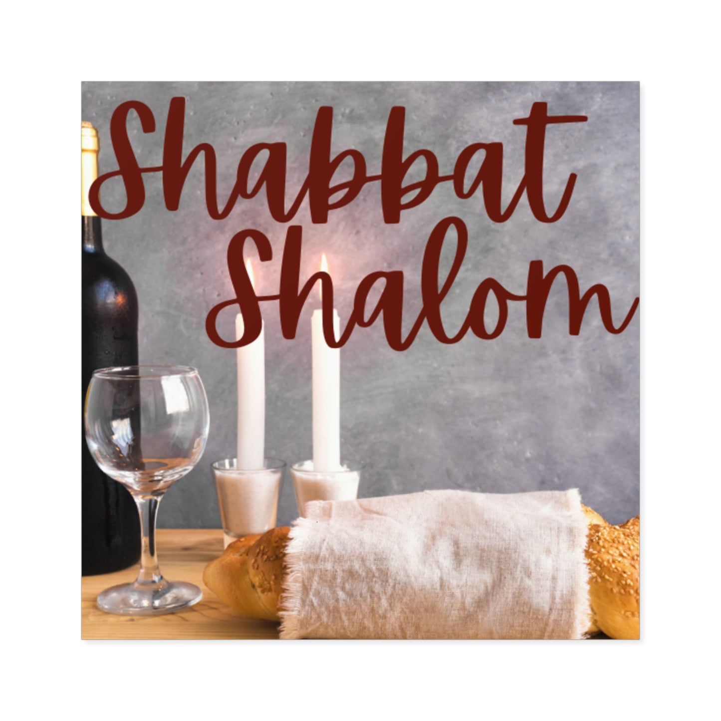Shabbat Shalom Square Stickers, Jewish Home Decor, Celebration Stickers, Festival of Lights, Sabbath Decor, Spiritual Gifts