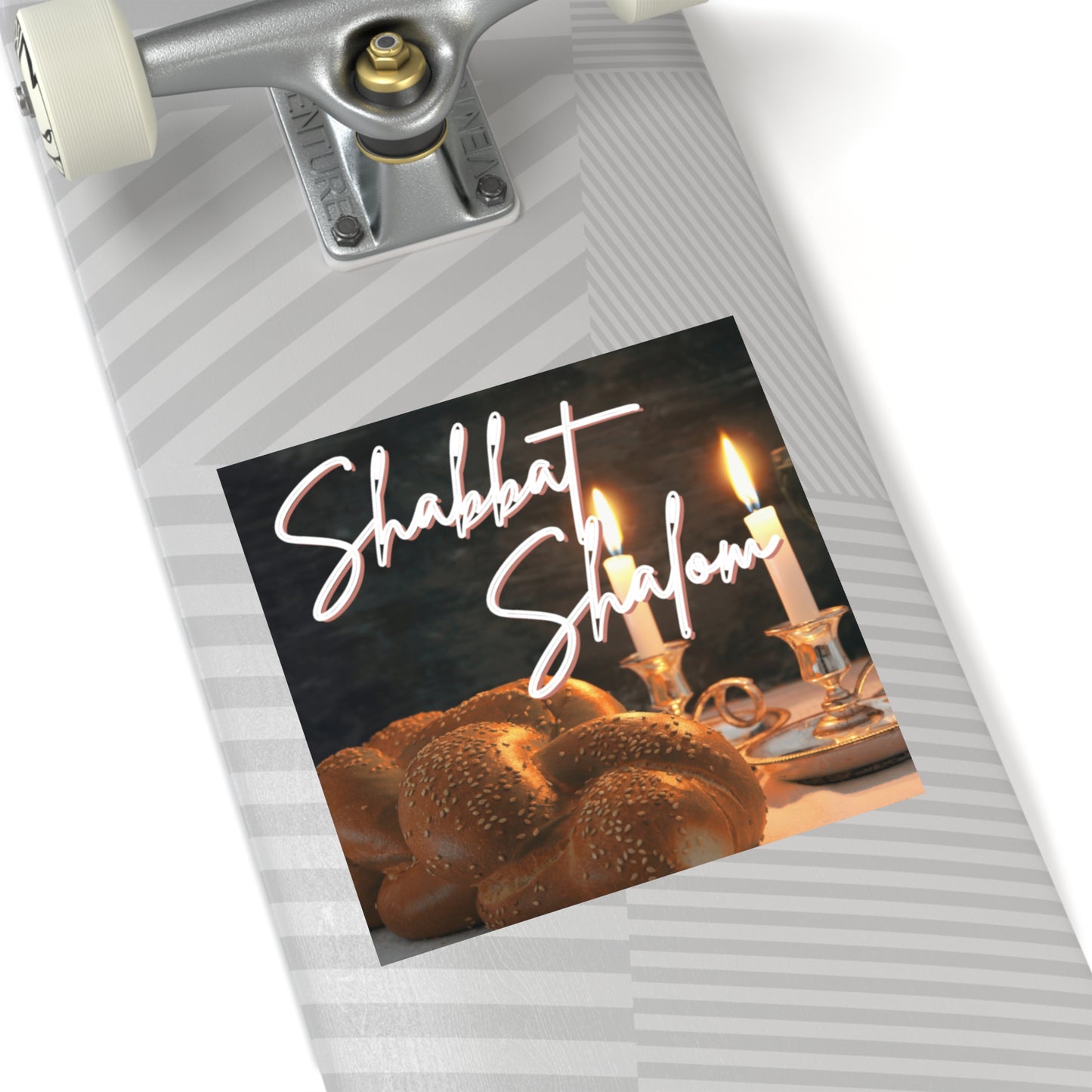 Shabbat Shalom Square Stickers, Jewish Home Decor, Celebration Stickers, Festival of Lights, Sabbath Decor, Spiritual Gifts
