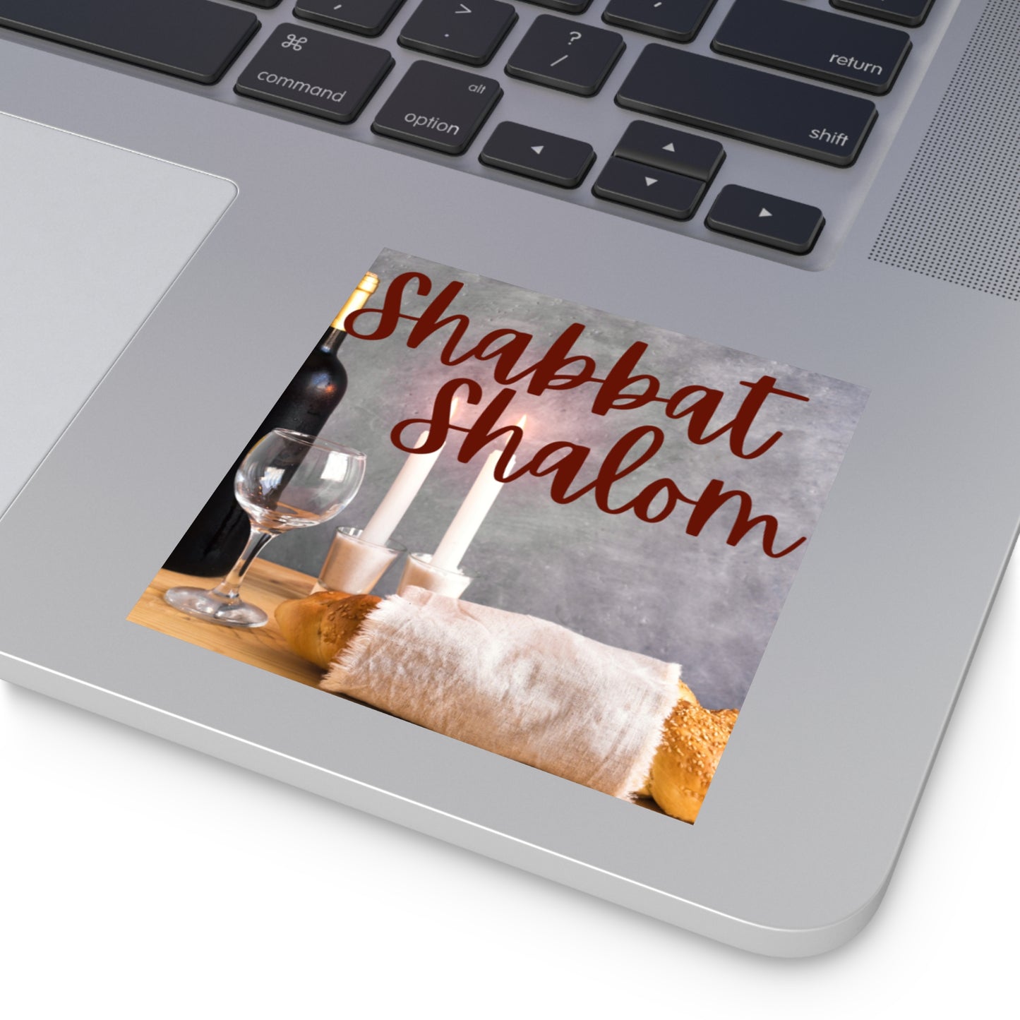 Shabbat Shalom Square Stickers, Jewish Home Decor, Celebration Stickers, Festival of Lights, Sabbath Decor, Spiritual Gifts