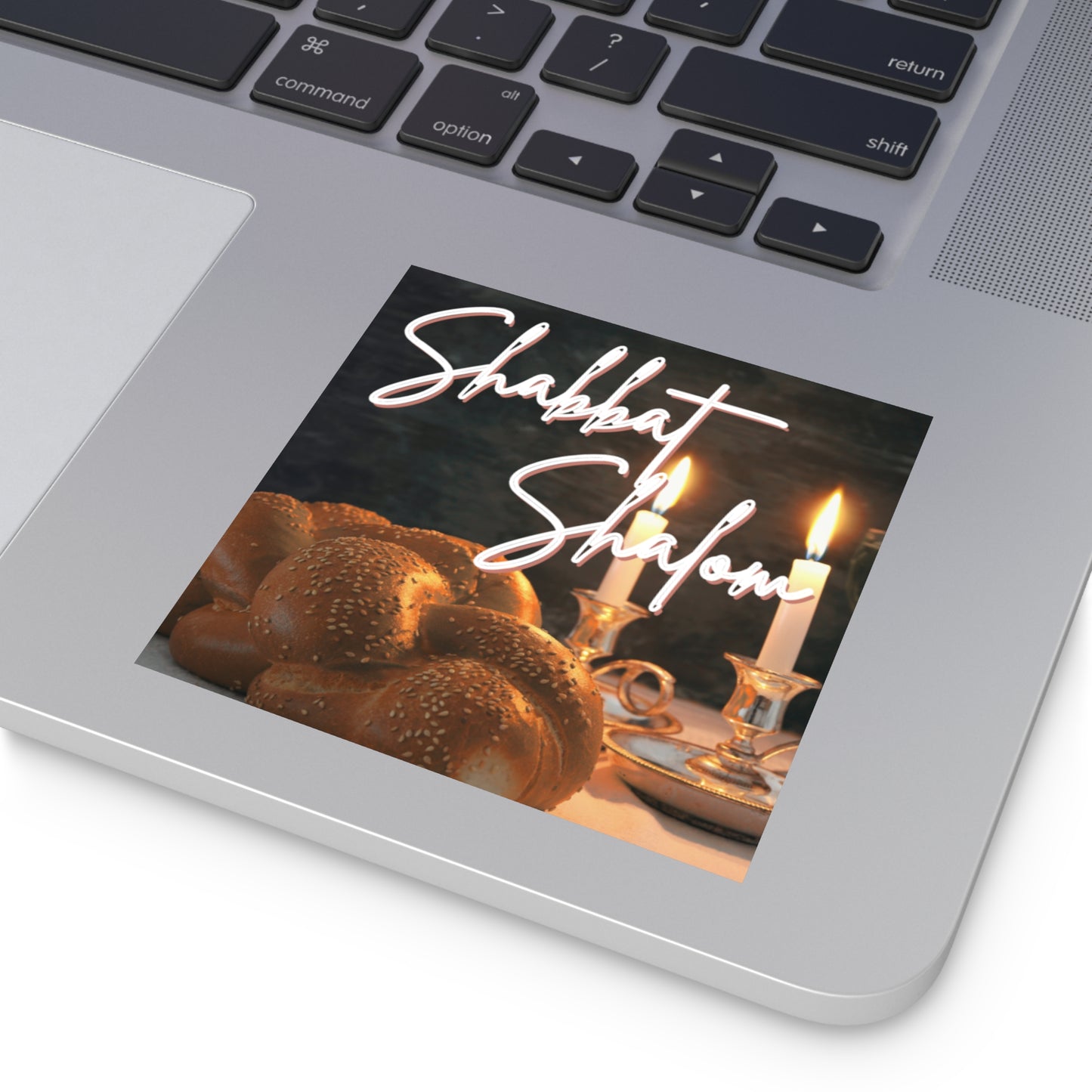 Shabbat Shalom Square Stickers, Jewish Home Decor, Celebration Stickers, Festival of Lights, Sabbath Decor, Spiritual Gifts