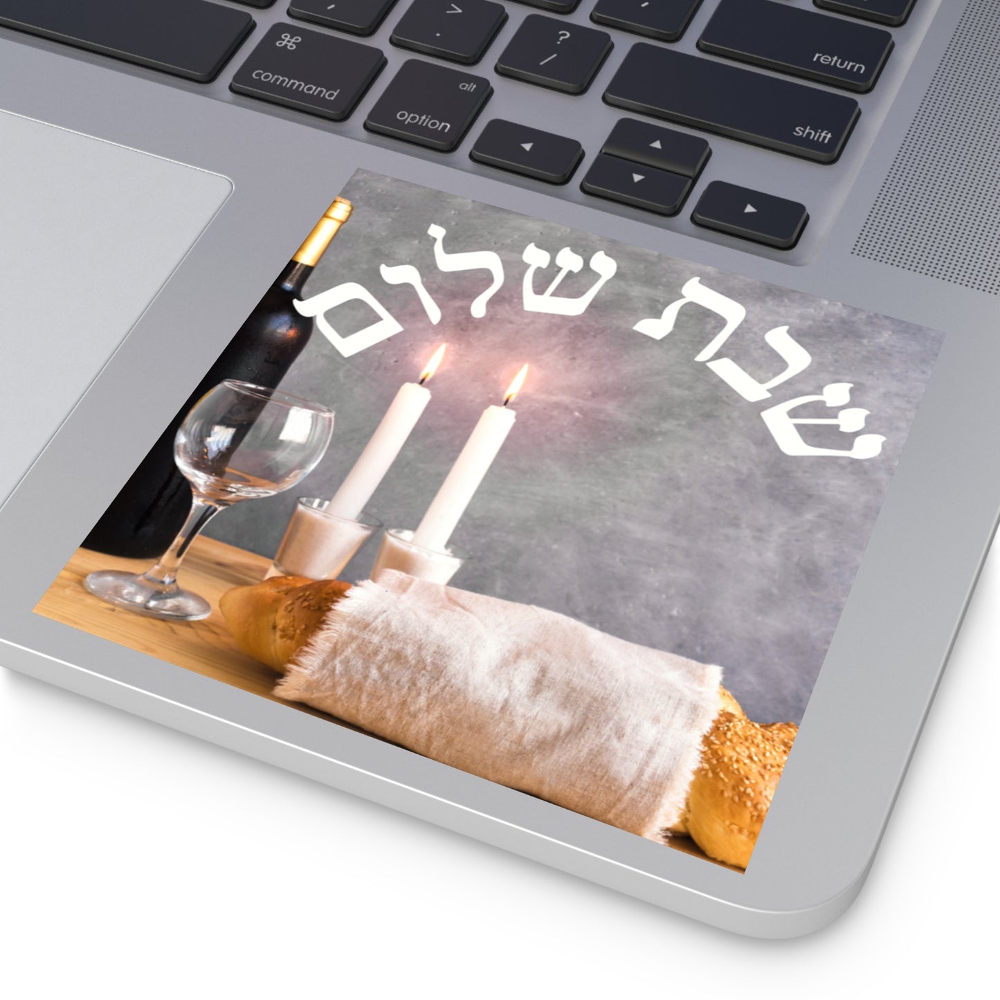 Shabbat Shalom Square Stickers, Jewish Home Decor, Celebration Stickers, Festival of Lights, Sabbath Decor, Spiritual Gifts