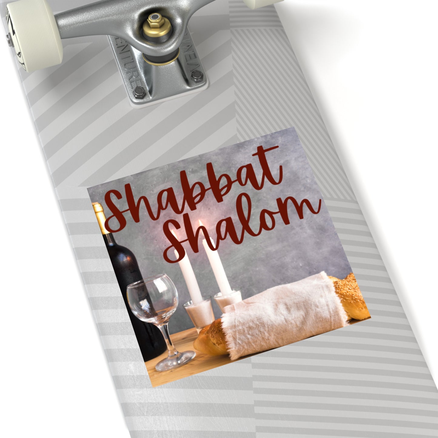 Shabbat Shalom Square Stickers, Jewish Home Decor, Celebration Stickers, Festival of Lights, Sabbath Decor, Spiritual Gifts