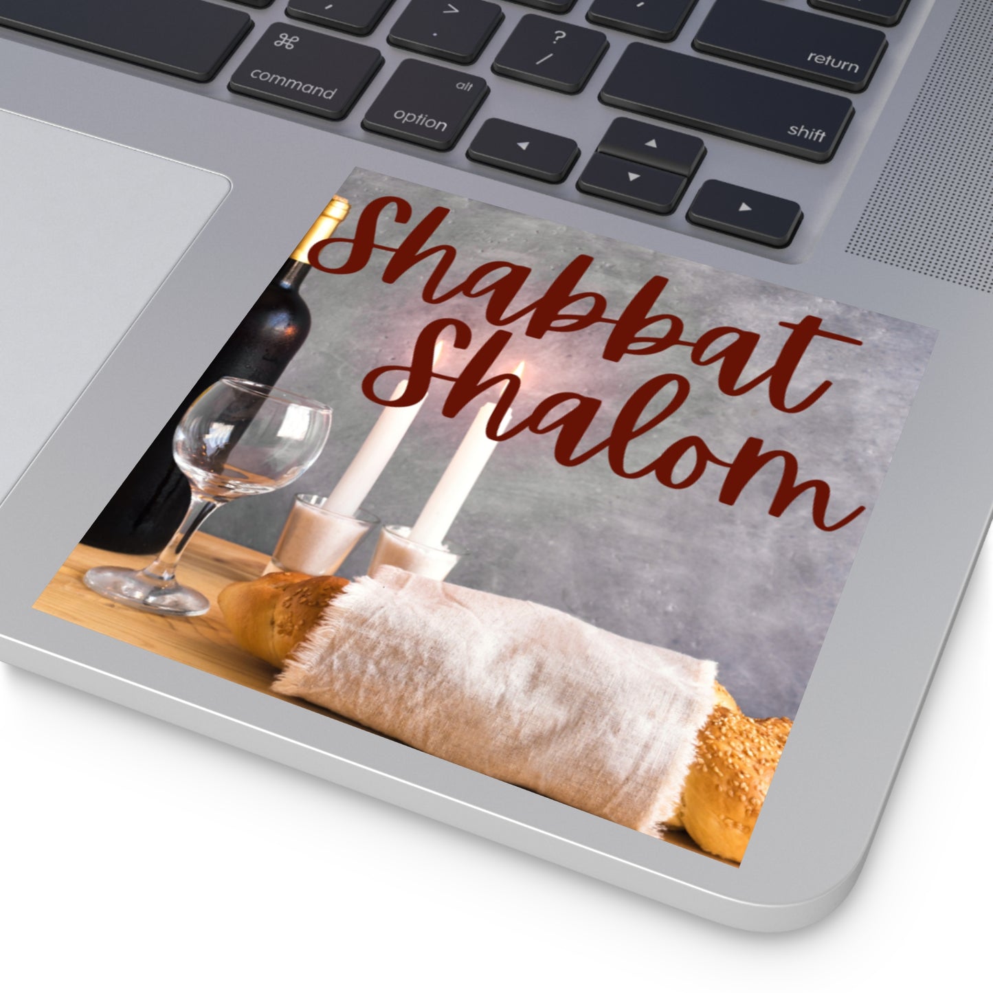 Shabbat Shalom Square Stickers, Jewish Home Decor, Celebration Stickers, Festival of Lights, Sabbath Decor, Spiritual Gifts
