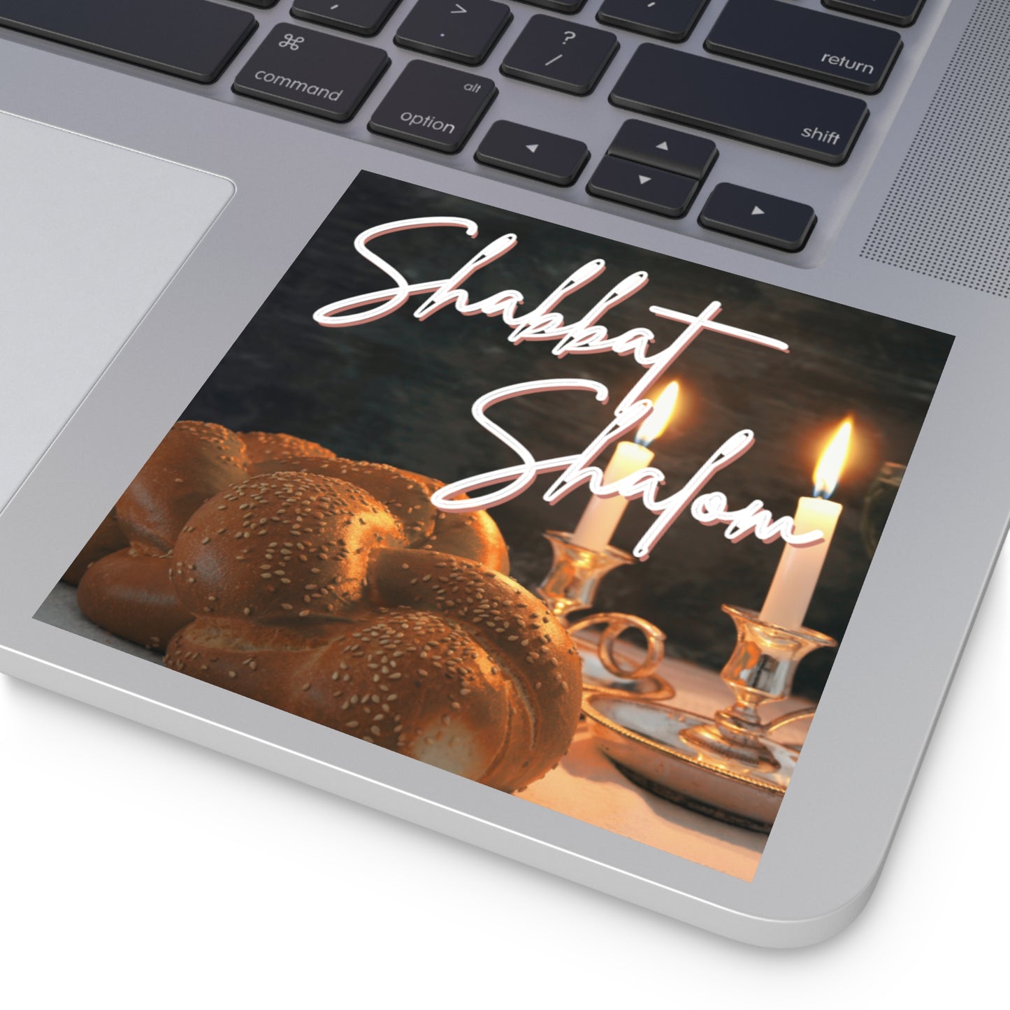 Shabbat Shalom Square Stickers, Jewish Home Decor, Celebration Stickers, Festival of Lights, Sabbath Decor, Spiritual Gifts