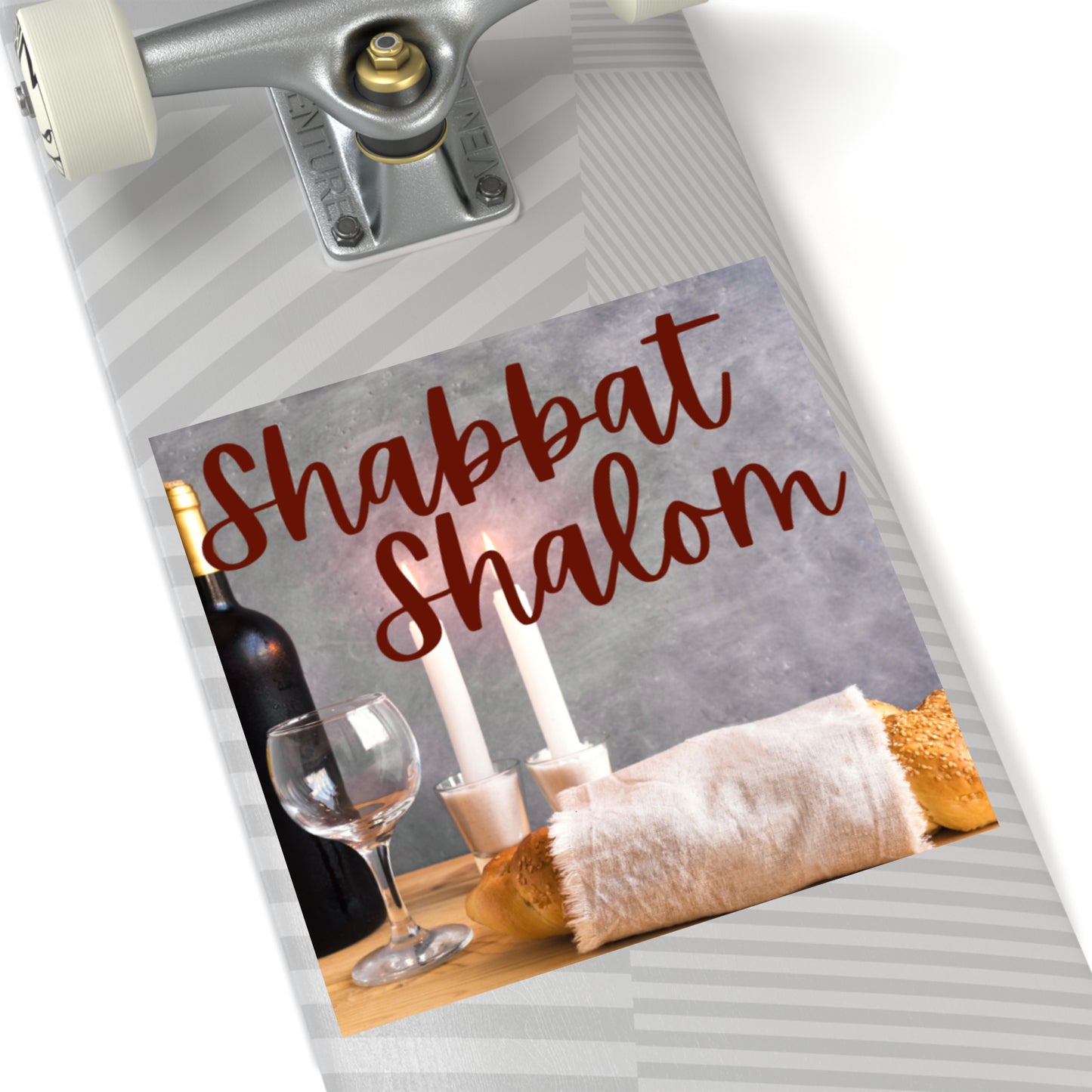 Shabbat Shalom Square Stickers, Jewish Home Decor, Celebration Stickers, Festival of Lights, Sabbath Decor, Spiritual Gifts