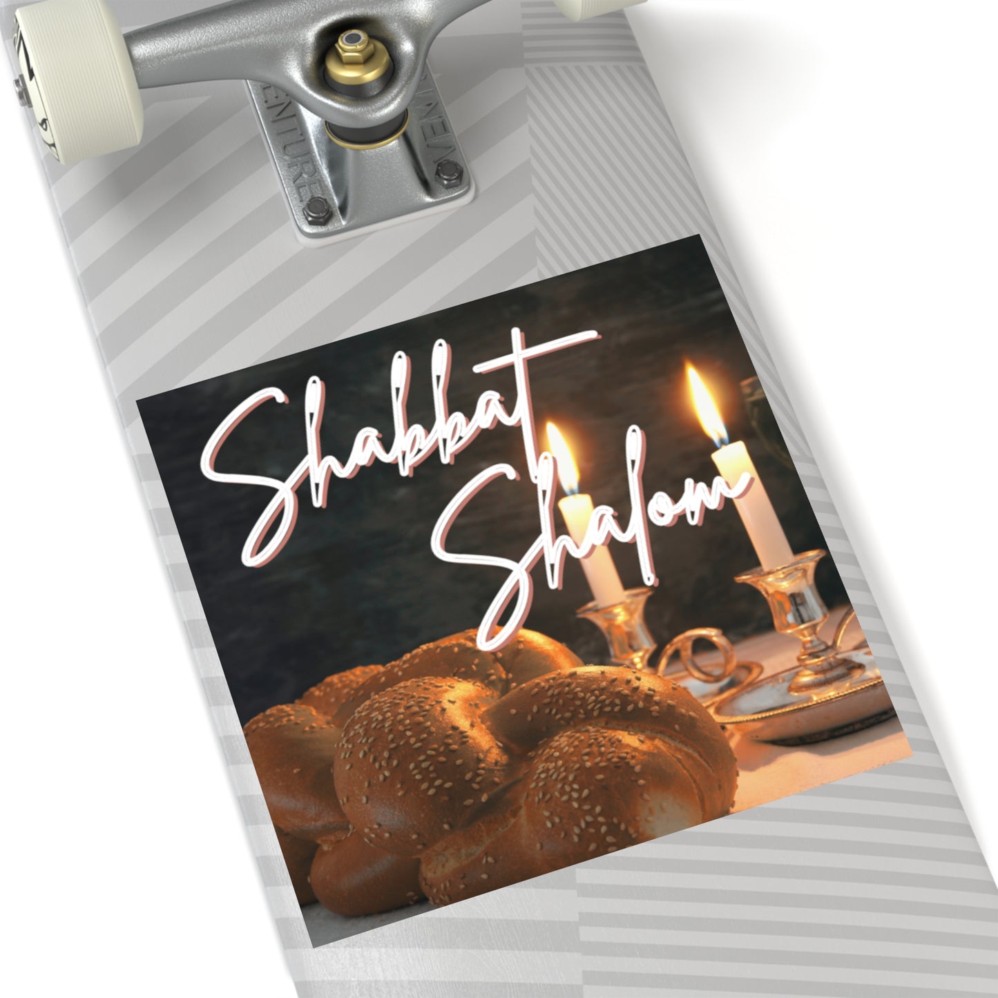 Shabbat Shalom Square Stickers, Jewish Home Decor, Celebration Stickers, Festival of Lights, Sabbath Decor, Spiritual Gifts